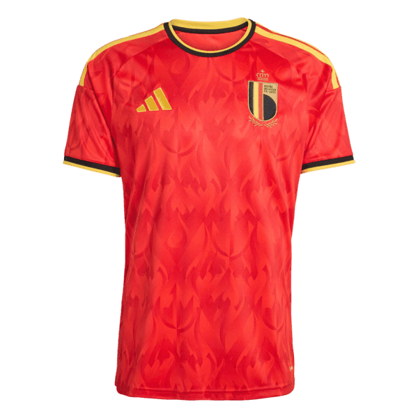 Nueva equipación de los "Diablos Rojos" para la Copa del Mundo 2026: diseño en rojo vibrante con un patrón de llamas que rinde homenaje a su apodo.