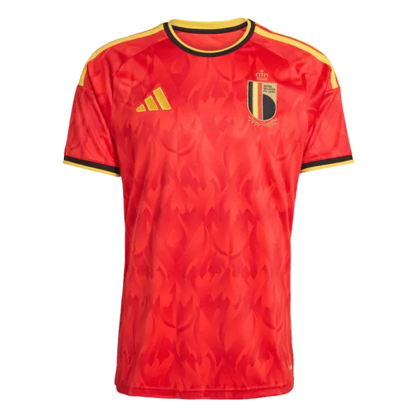 Nueva equipación de los "Diablos Rojos" para la Copa del Mundo 2026: diseño en rojo vibrante con un patrón de llamas que rinde homenaje a su apodo.