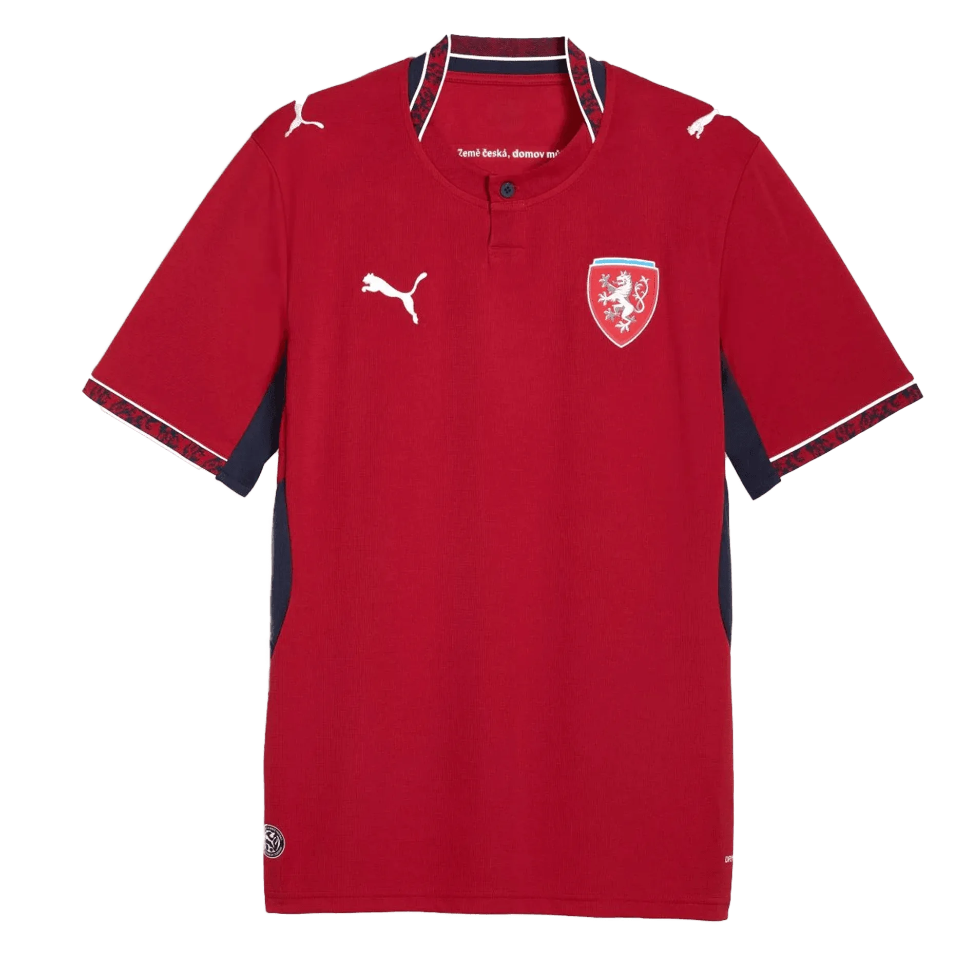 Camiseta de la selección de República Checa para el Mundial 2026 - Equipación local roja con cuello tipo polo.