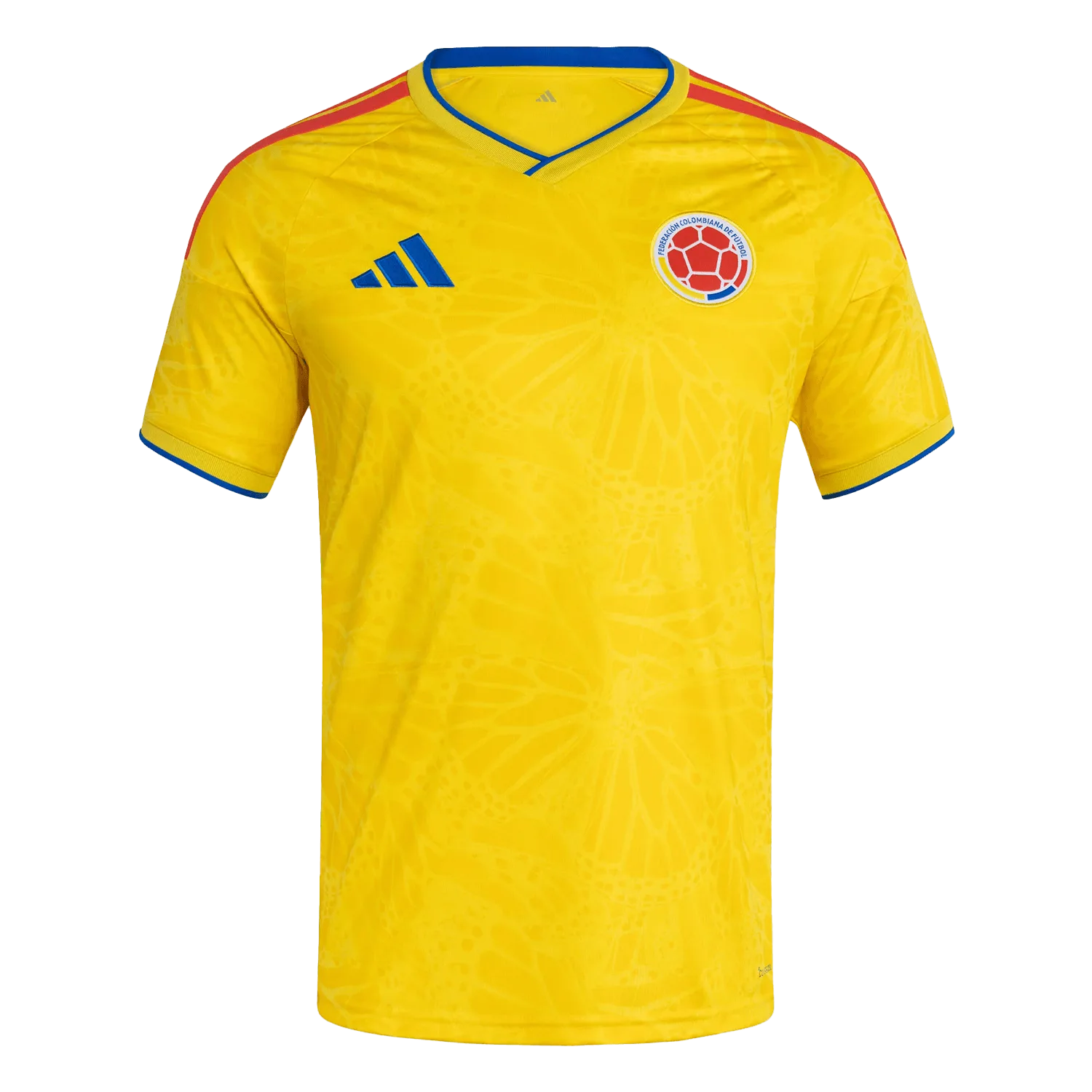 Camiseta de la selección de Colombia para el Mundial 2026 - Equipación local amarilla con diseño de alas de mariposa.