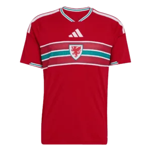 Camiseta de la selección de Gales para el Mundial 2026 - Equipación local roja con franja central.
