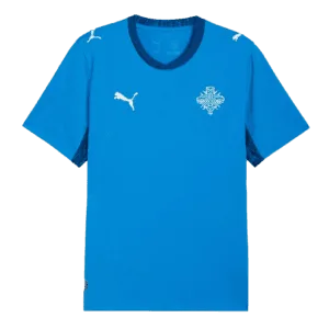 Camiseta de la selección de Islandia para el Mundial 2026 - Equipación local azul con diseño geométrico.