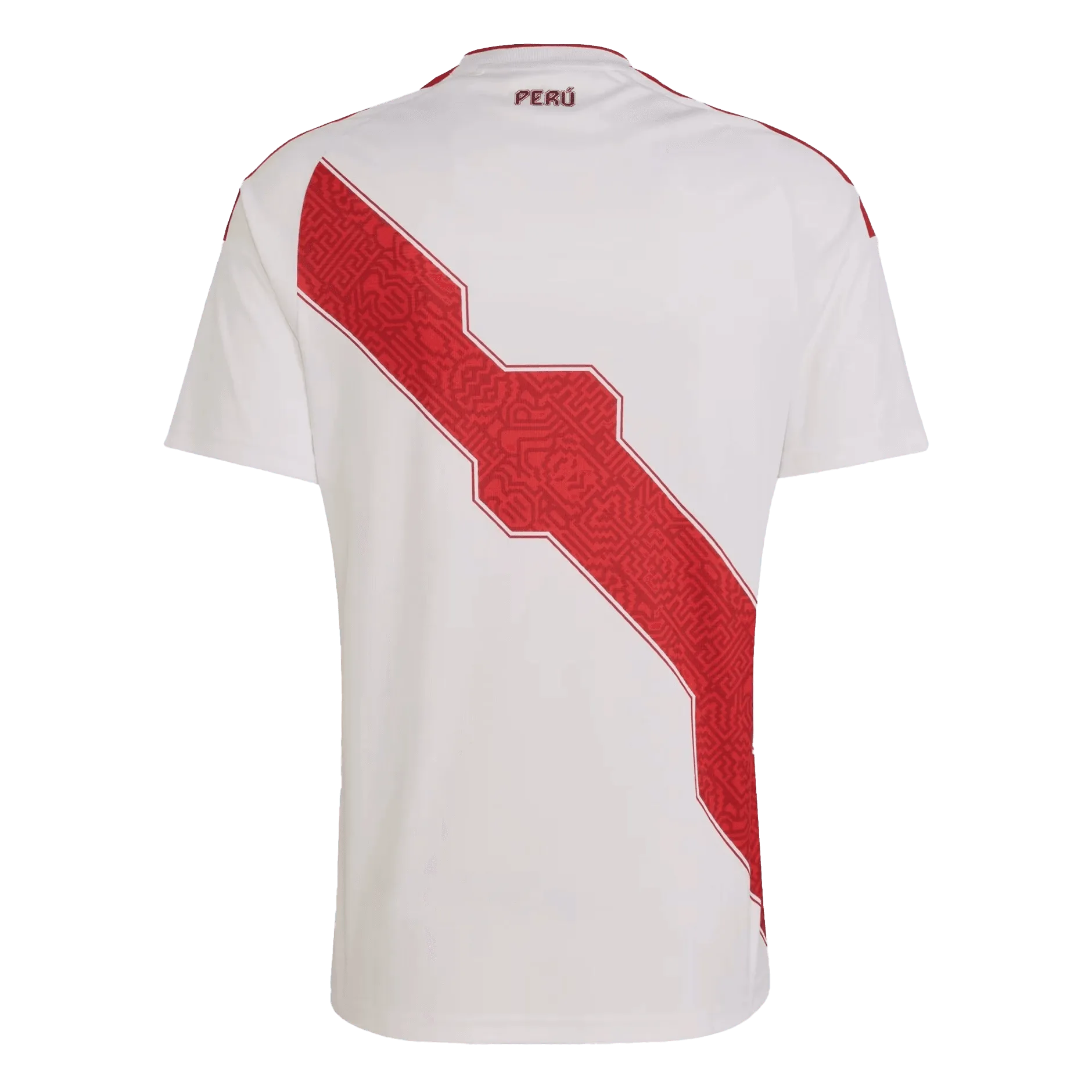Dorsal de la camiseta de Perú Mundial 2026 - Equipación local blanca.