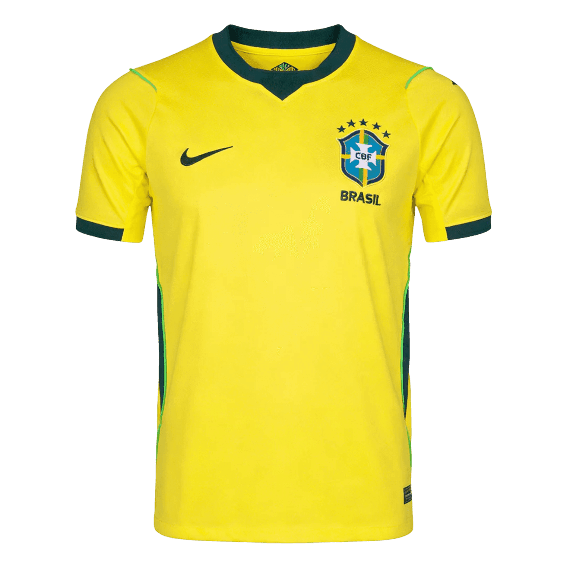 La clásica "Amarelinha" para la Copa del Mundo 2026: el icónico color amarillo de la Canarinha con detalles modernos en verde.