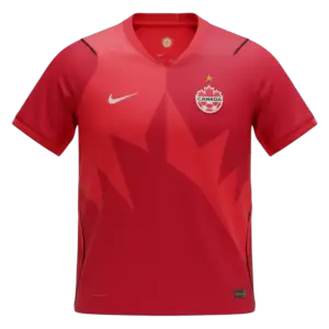 Camiseta de la selección de Canadá para el Mundial 2026 - Equipación local roja con diseño de hoja de maple.