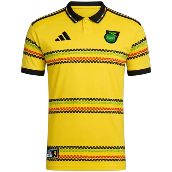 Nueva equipación de los "Reggae Boyz" para la Copa del Mundo 2026: explosión de color y cultura caribeña.