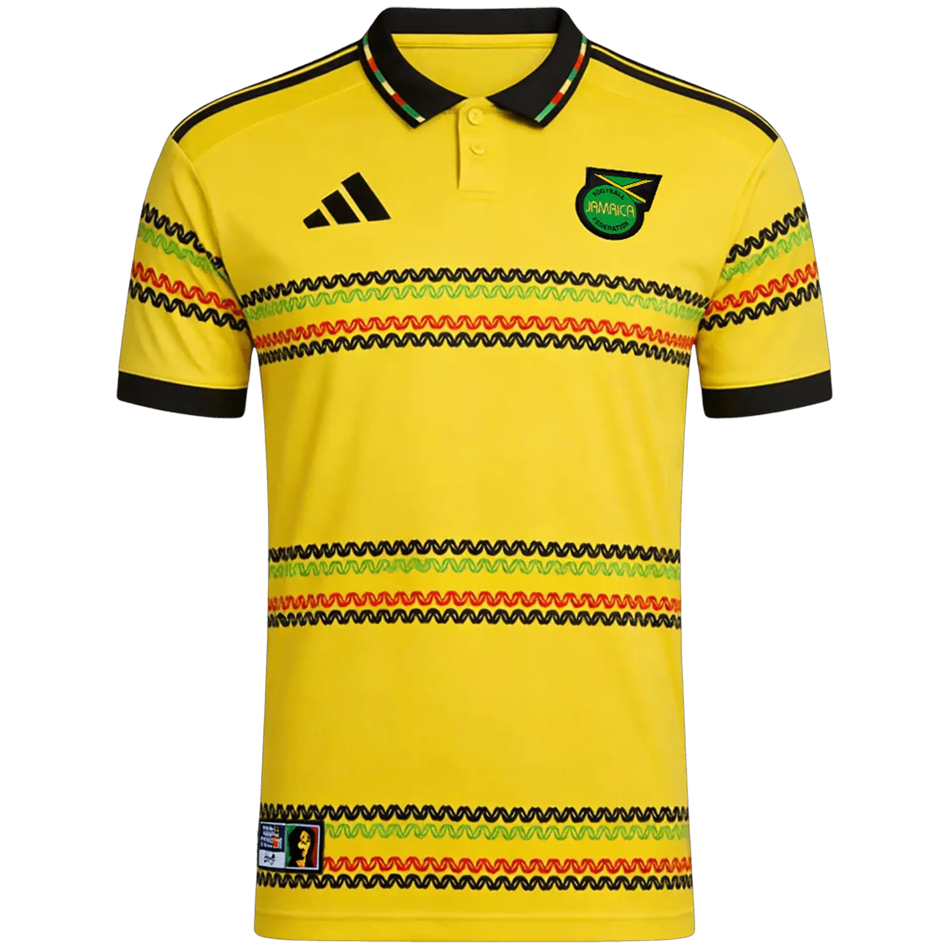 Nueva equipación de los "Reggae Boyz" para la Copa del Mundo 2026: explosión de color y cultura caribeña.