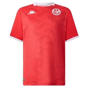 Camiseta de la selección de Túnez para el Mundial 2026 - Equipación local roja con tramado gráfico.