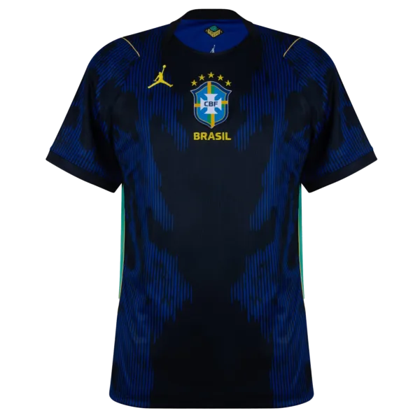 Segunda equipación de la selección brasileña para el torneo 2026, con diseño de vanguardia y escudo central.