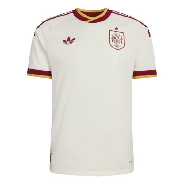Segunda equipación de "La Roja" para el Mundial 2026, con diseño clásico de Adidas y escudo monocromático.