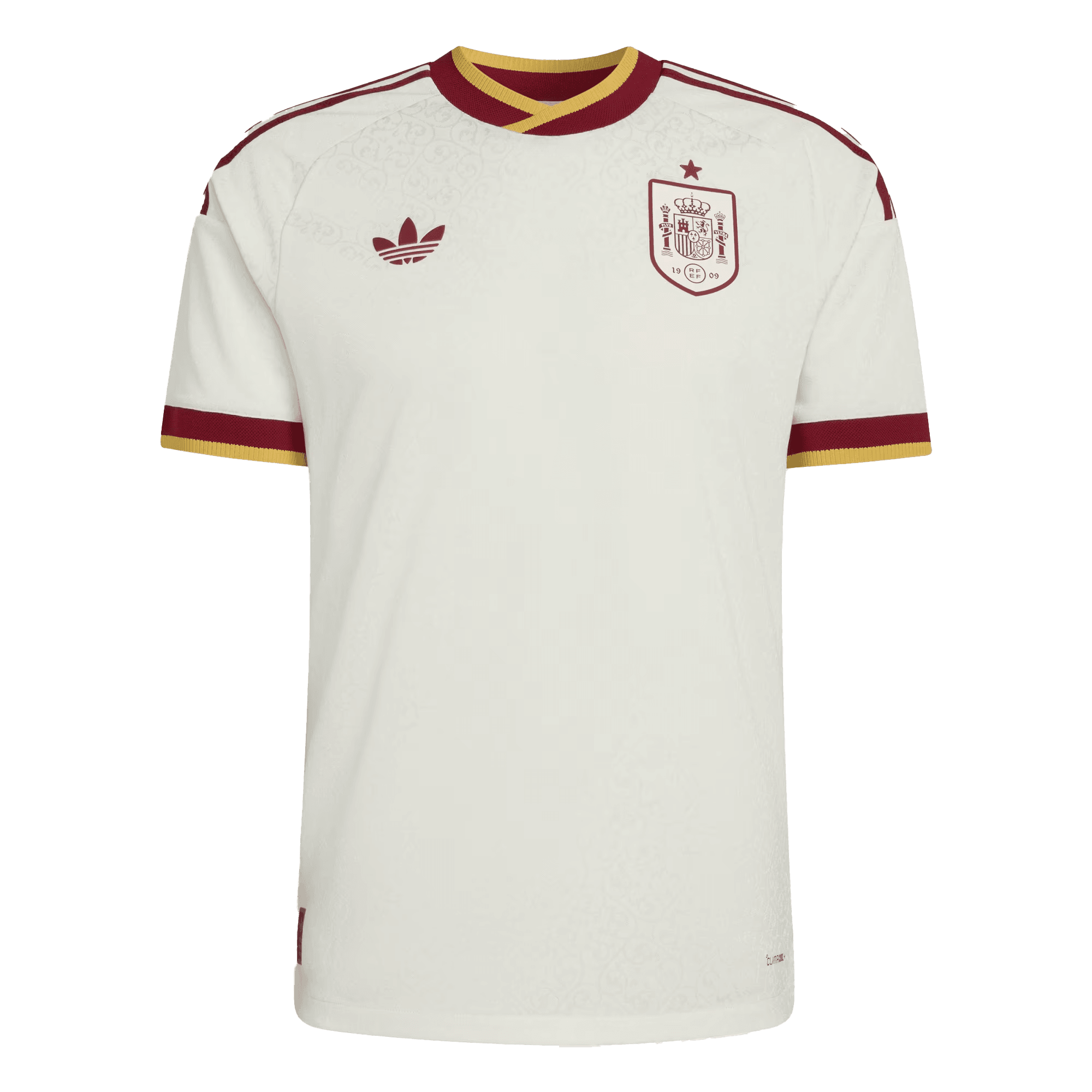 Segunda equipación de "La Roja" para el Mundial 2026, con diseño clásico de Adidas y escudo monocromático.