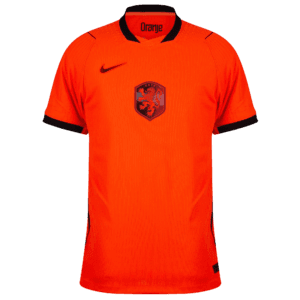 Camiseta de la selección de Países Bajos para el Mundial 2026 - Primera equipación naranja con detalles en negro.
