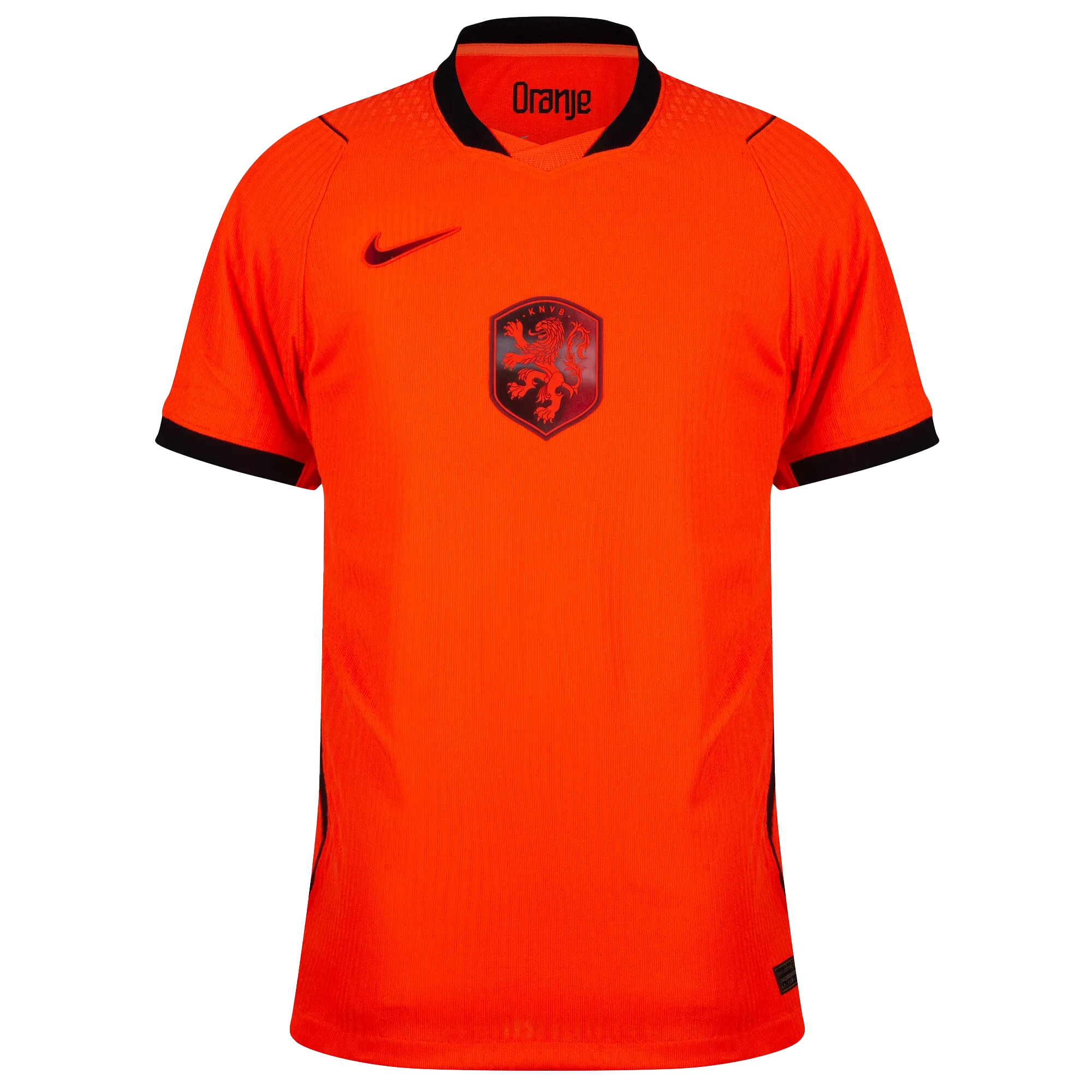Camiseta de la selección de Países Bajos para el Mundial 2026 - Primera equipación naranja con detalles en negro.