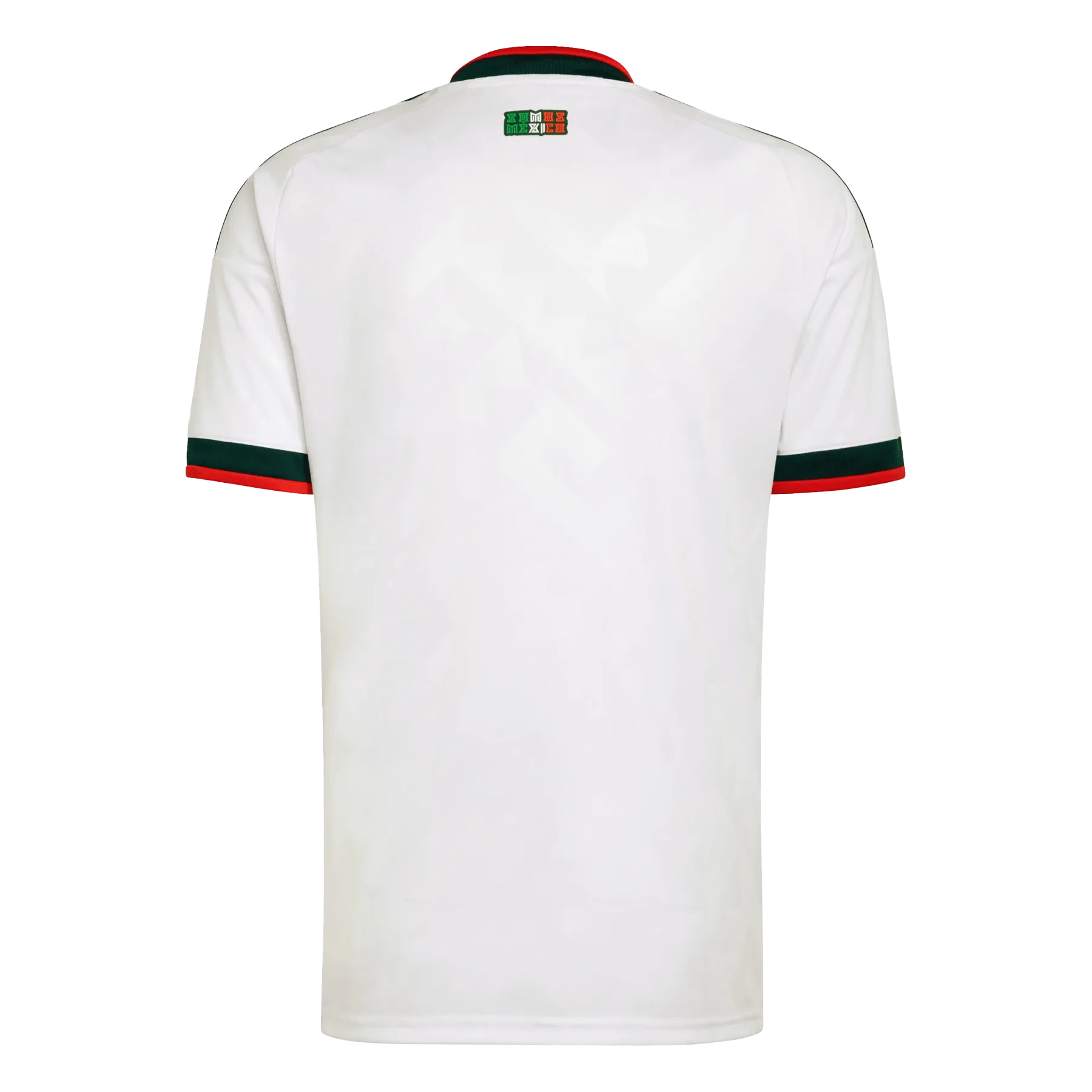 Dorsal de la camiseta de México para el Mundial 2026 - Vista trasera blanca con detalle en la nuca.