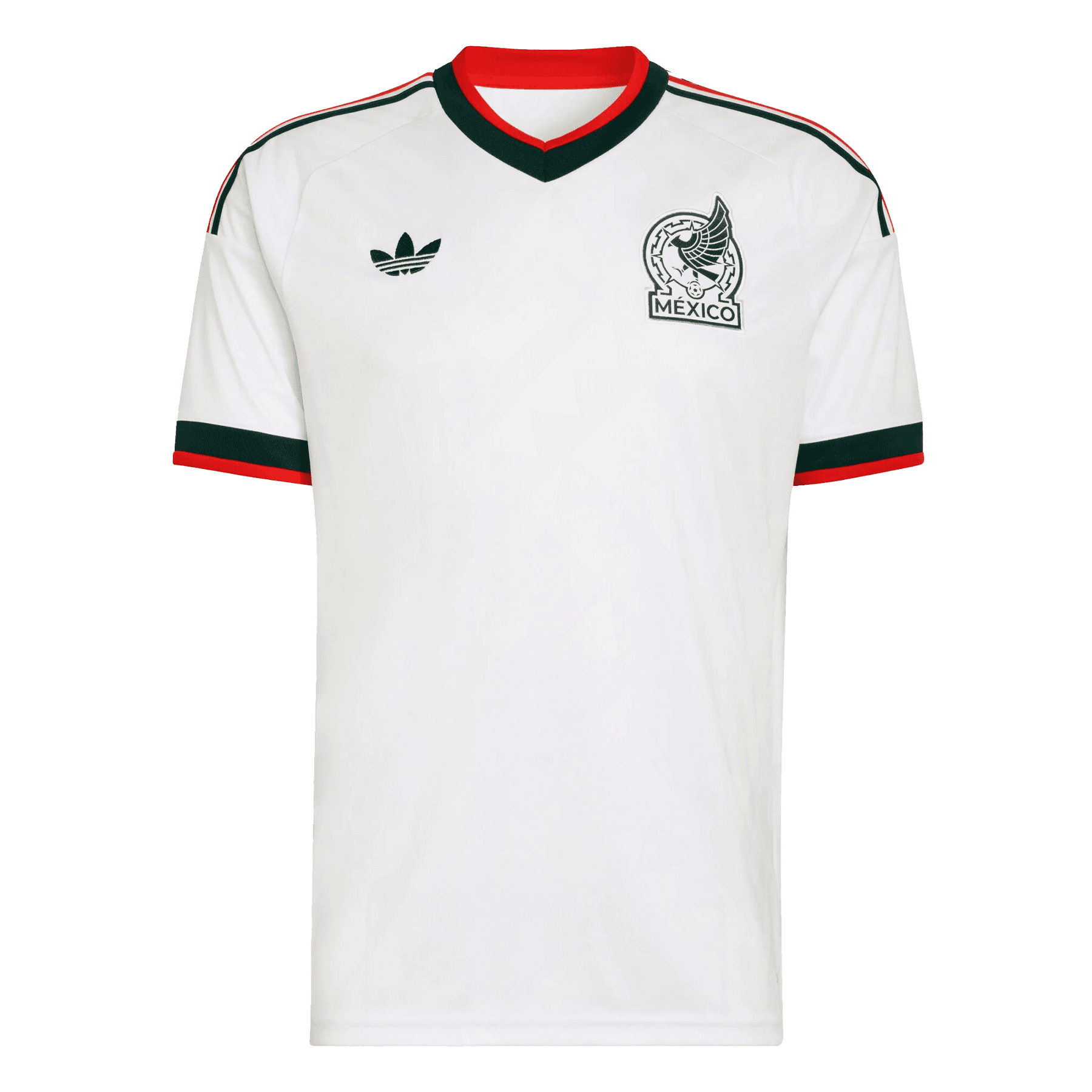 Segunda equipación de la selección de México para el torneo 2026, con diseño de arte azteca y detalles vibrantes.