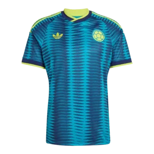 Camiseta de la selección de Colombia para el Mundial 2026 - Equipación visitante negra con detalles en naranja vibrante.