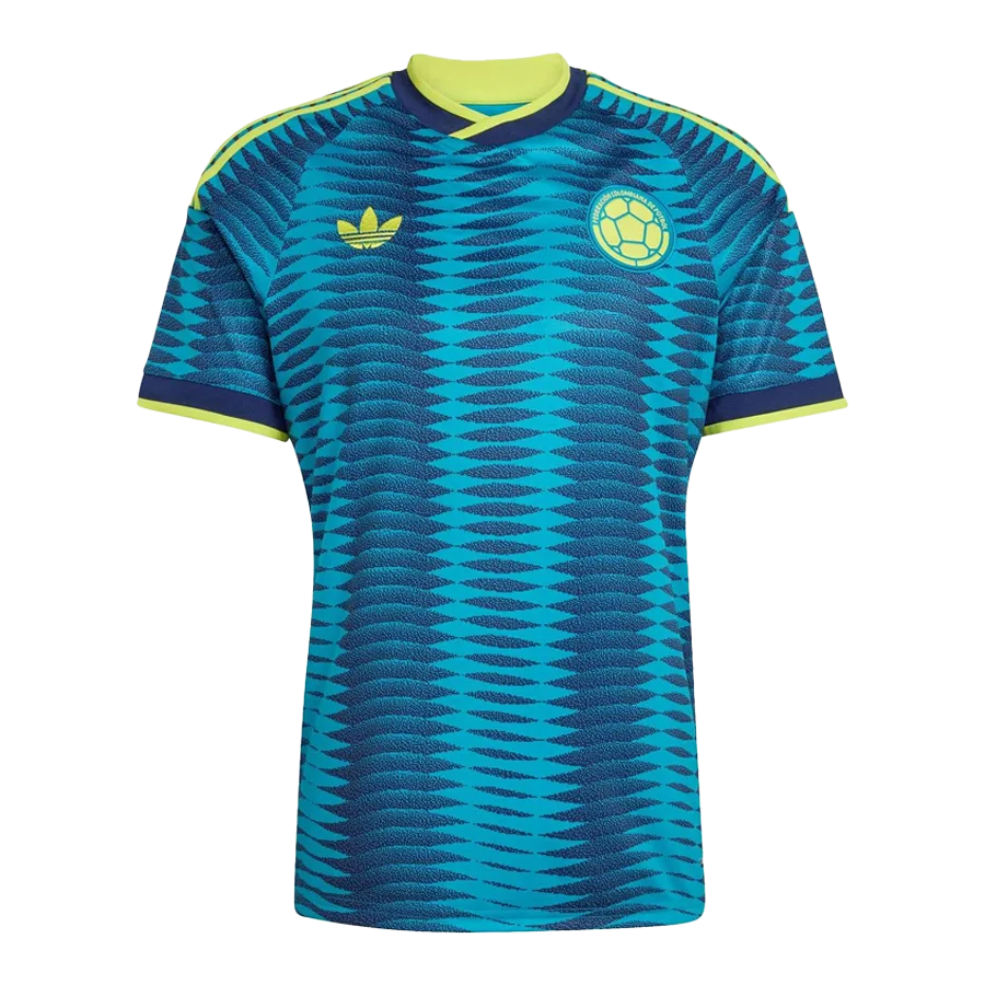 Camiseta de la selección de Colombia para el Mundial 2026 - Equipación visitante negra con detalles en naranja vibrante.
