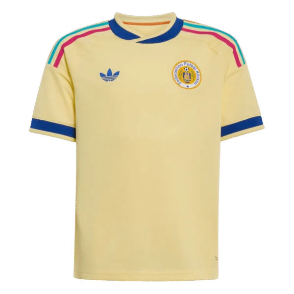 Segunda equipación de la selección de Curazao para la Copa del Mundo 2026 con un diseño colorido y moderno.