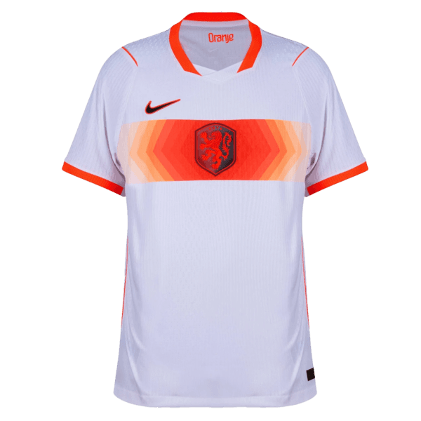Segunda equipación de la selección neerlandesa para 2026 con diseño de franja pectoral geométrica.