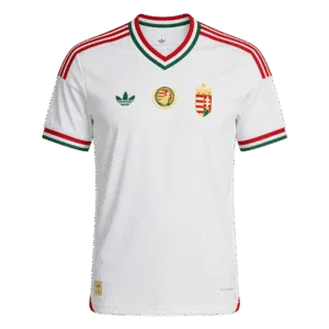 Camiseta de la selección de Hungría para el Mundial 2026 - Equipación visitante blanca con detalles en rojo y verde.