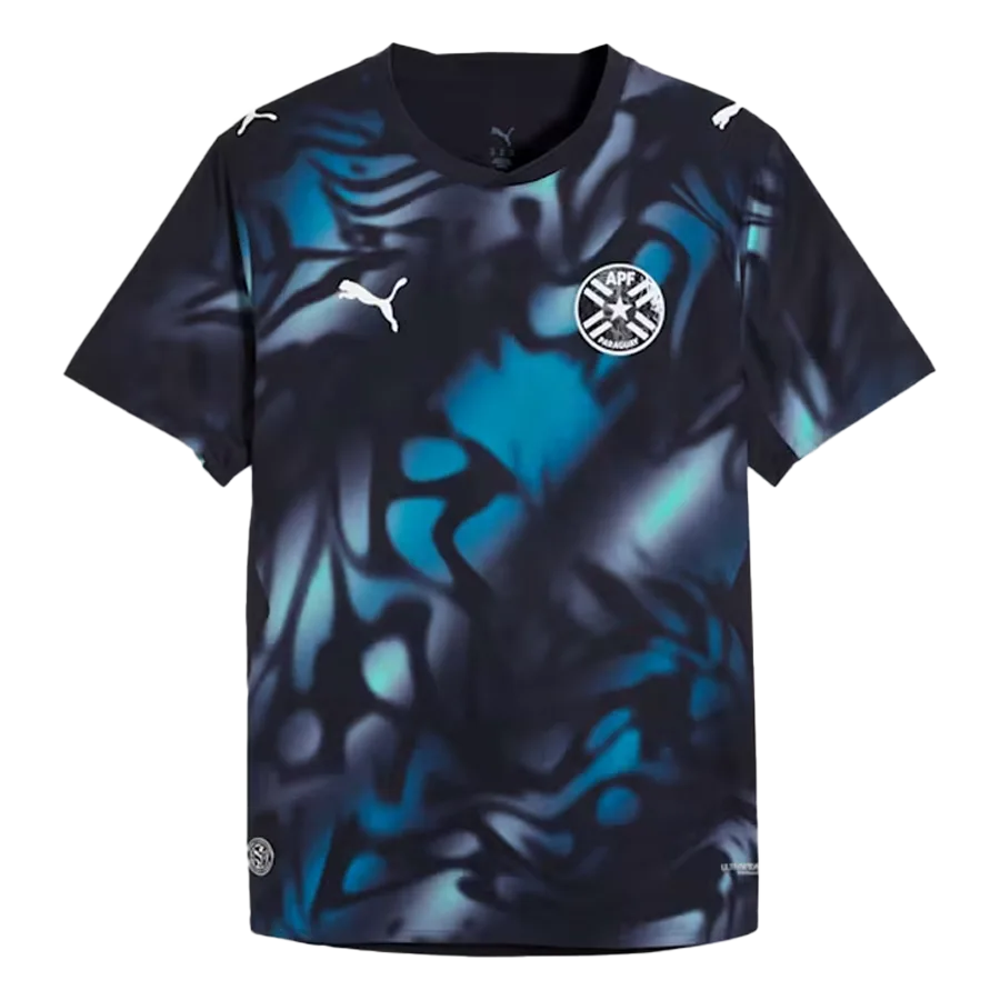 Camiseta de la selección de Paraguay para el Mundial 2026 - Equipación visitante blanca con diseño de patrón geométrico tonal.