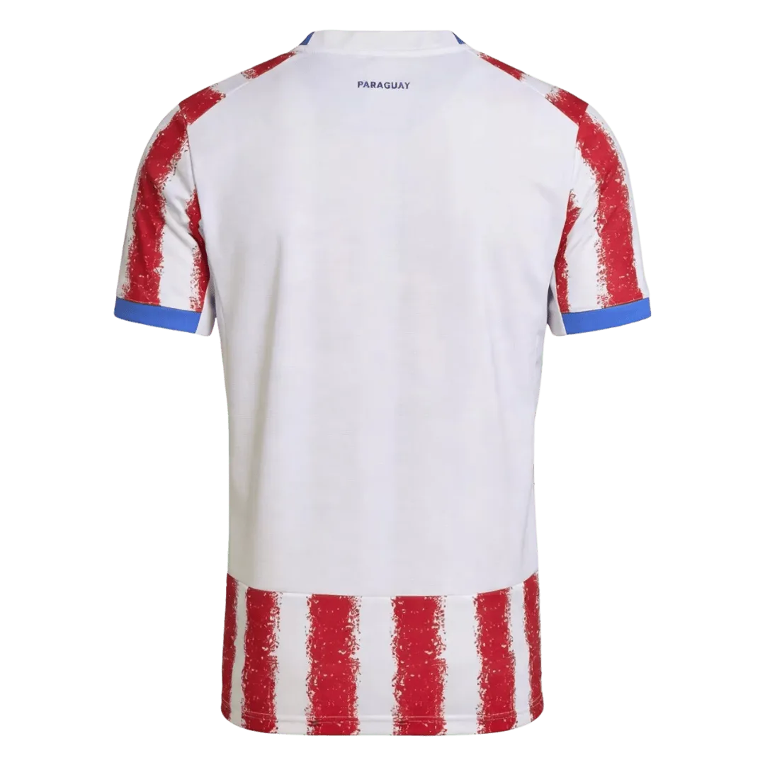Dorsal de la camiseta de la selección de Paraguay para el Mundial 2026 - Equipación local blanca y roja.