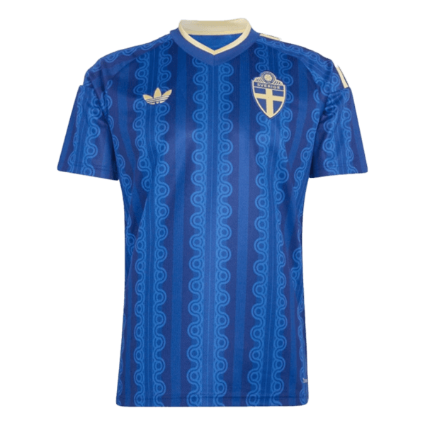 Segunda equipación de la selección de Suecia para la Copa del Mundo 2026 con un diseño retro y dinámico.