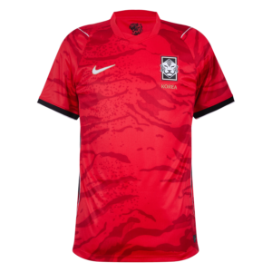 Camiseta de la selección de Corea del Sur para el Mundial 2026 - Equipación local roja con patrón de piel de tigre.