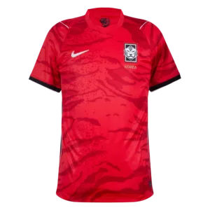 Camiseta de la selección de Corea del Sur para el Mundial 2026 - Equipación local roja con patrón de piel de tigre.