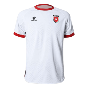 Camiseta de la selección de Jordania para el Mundial 2026 - Equipación local blanca con detalles en rojo.