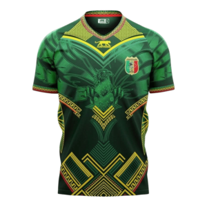 Camiseta de la selección de Malí para el Mundial 2026 - Equipación visitante verde con diseño gráfico de águila y patrones geométricos.